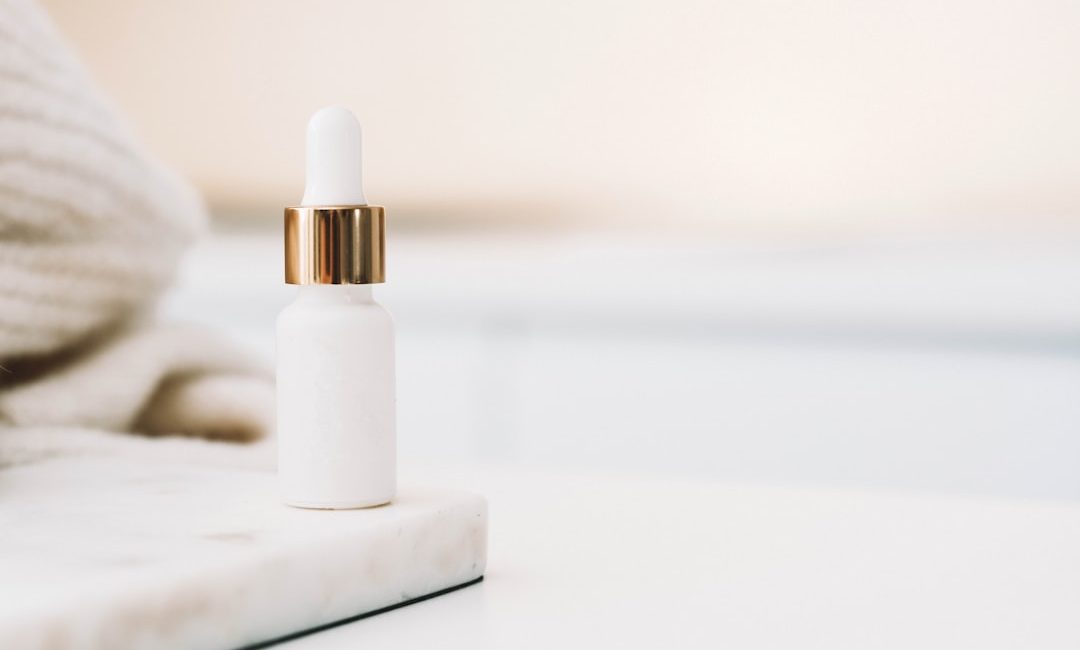 Skincare serum bottles