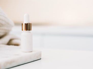 Skincare serum bottles